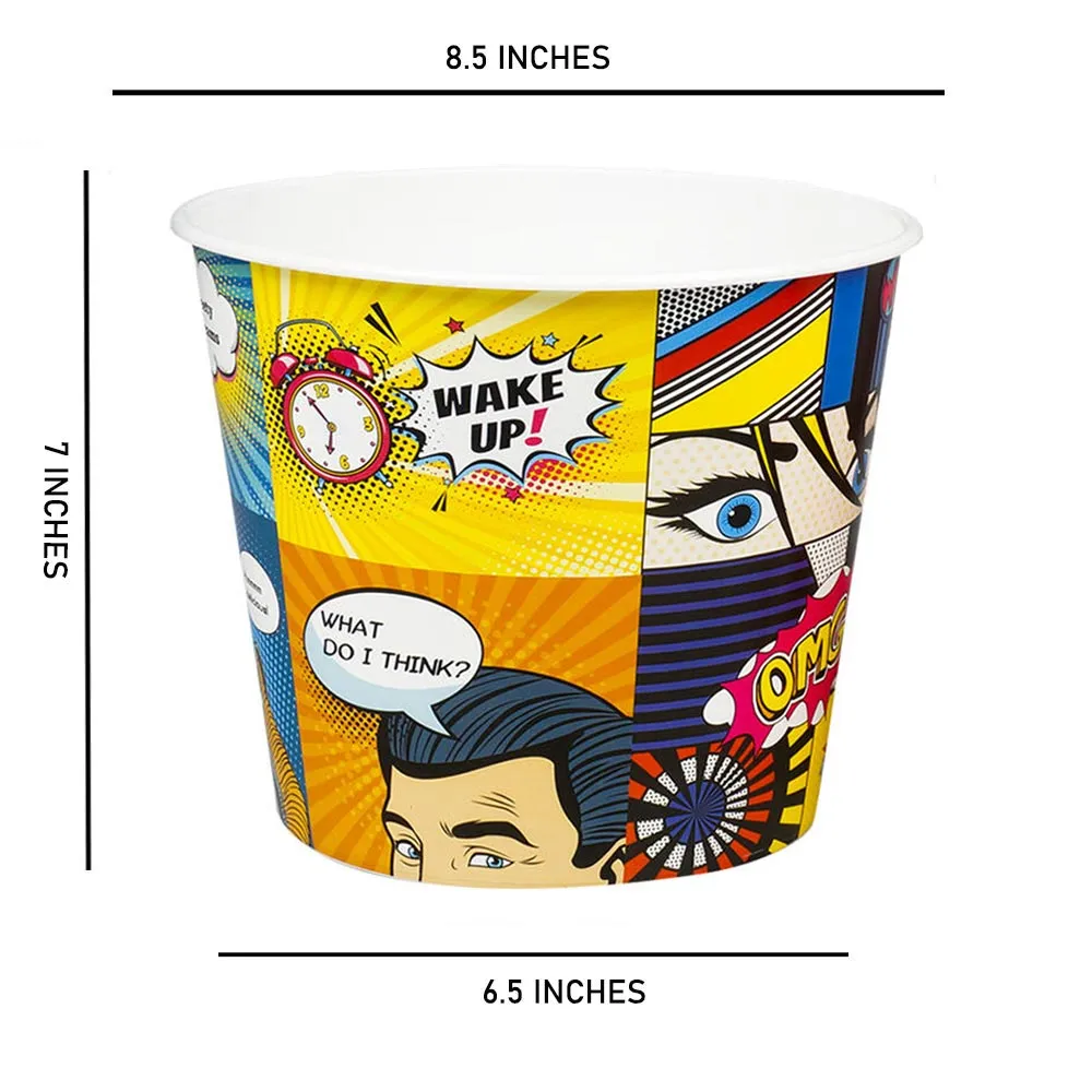 Set of 6 Large Popcorn Bucket Plastic Container Box Tub Bowl Home Movie Theater