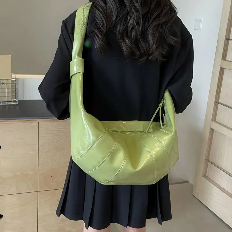 Simple large capacity PU shoulder bag