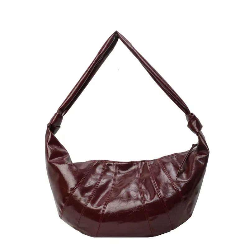 Simple large capacity PU shoulder bag