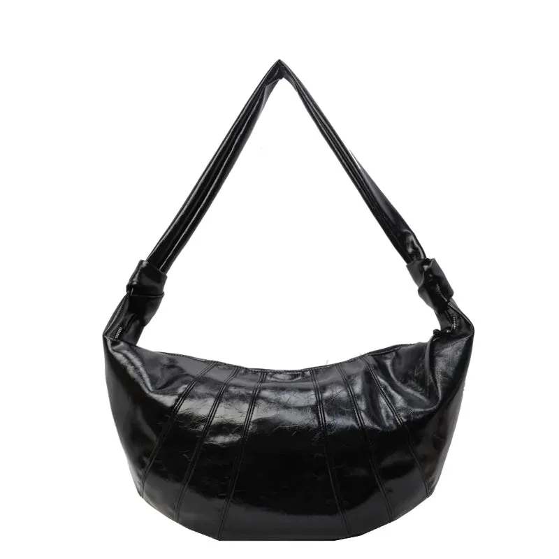 Simple large capacity PU shoulder bag