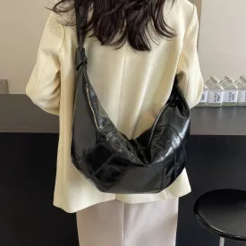 Simple large capacity PU shoulder bag