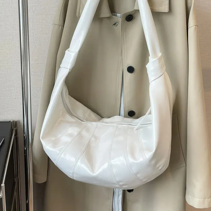 Simple large capacity PU shoulder bag