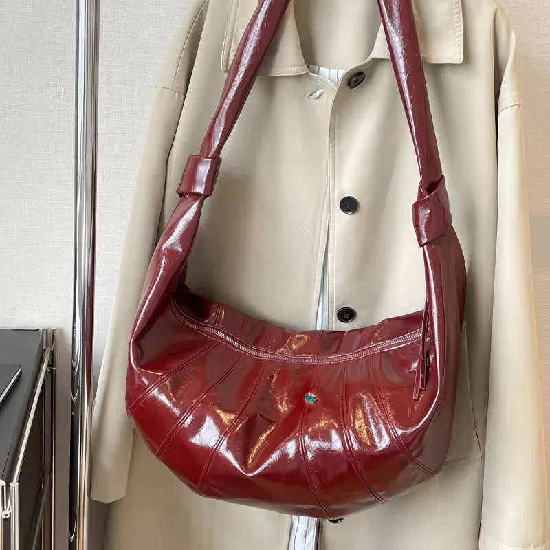 Simple large capacity PU shoulder bag