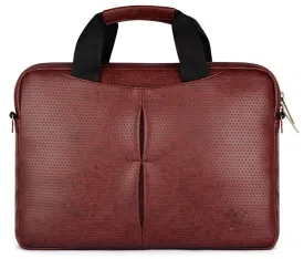 Slim Vegan Leather Laptop Messenger Bag | 14 Inch | Brown Black