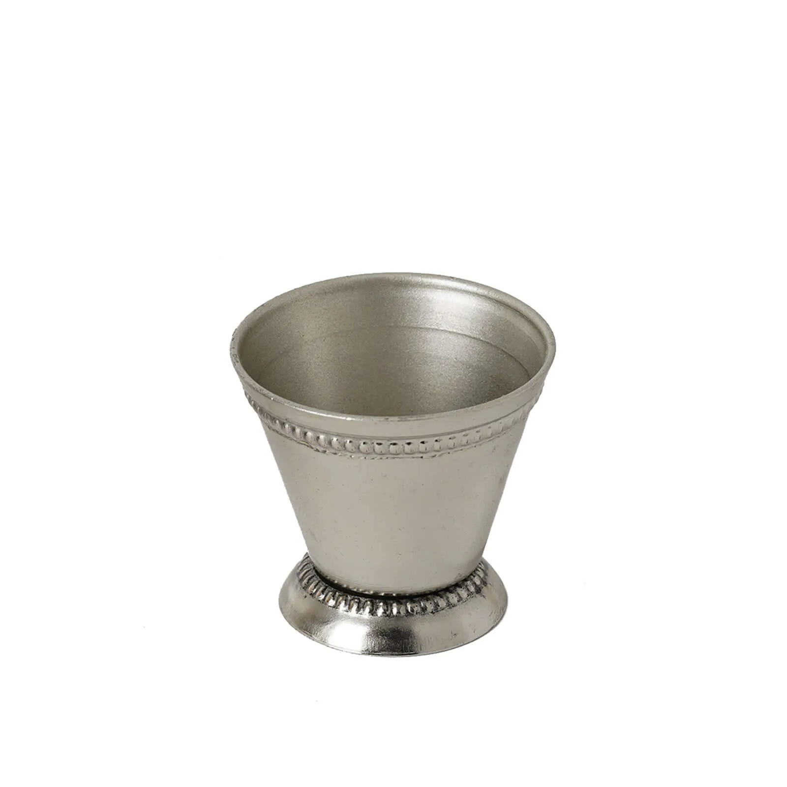Small Silver Metal Beaded Rim Mint Julep Cups, Party Favor Jars 2"