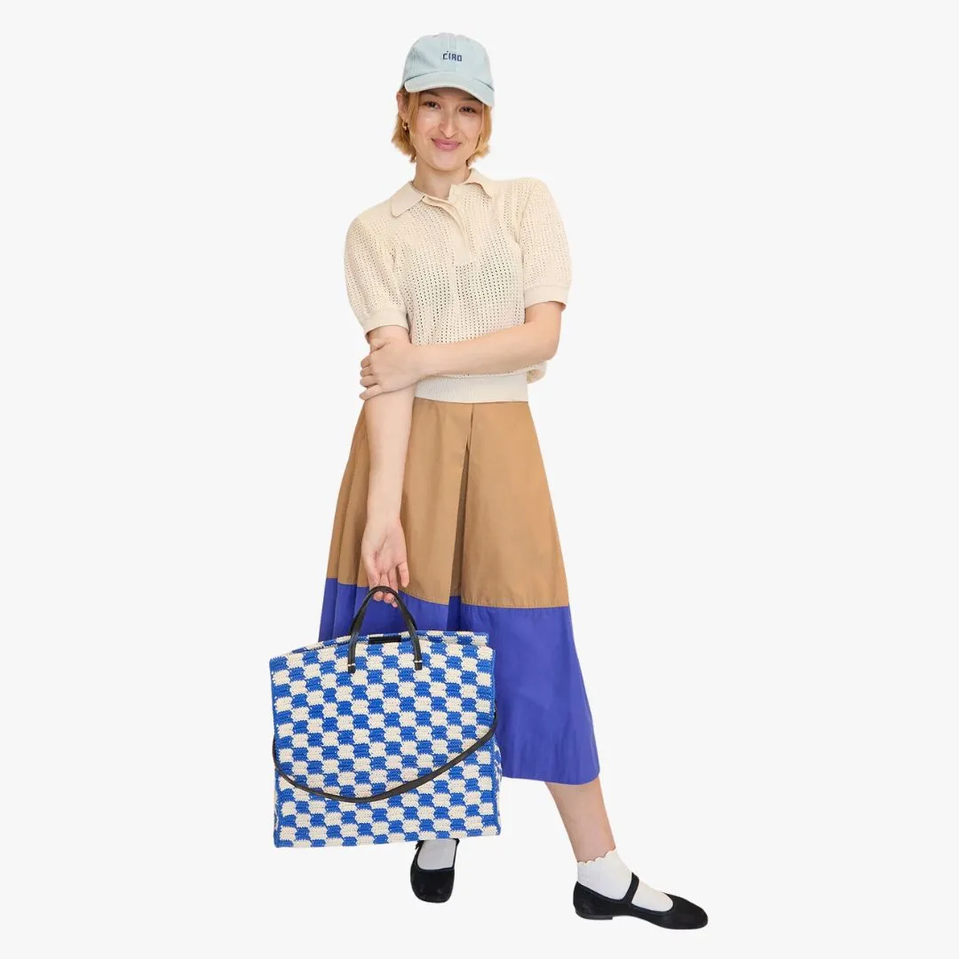 Summer Simple Tote (Cobalt   Cream Crochet Checker)