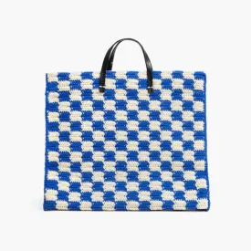 Summer Simple Tote (Cobalt   Cream Crochet Checker)