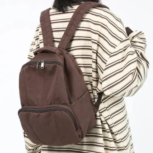 TAVIMART  -  Students Schoolbags Women Ins Vintage Y2k Aesthetic Simple All Match Solid Handbags Fashion Trendy Streetwear Backpacks Korean