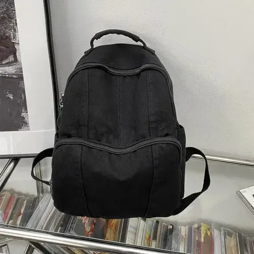 TAVIMART  -  Students Schoolbags Women Ins Vintage Y2k Aesthetic Simple All Match Solid Handbags Fashion Trendy Streetwear Backpacks Korean