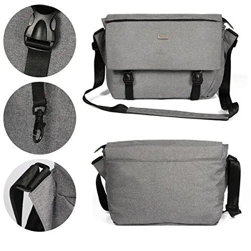 Thikin Classic Sturdy Lightweight Casual Daily 14-Inch Laptop Messenger Bag For Women And Men