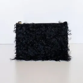 Vash Cleo Clutch Black Shearling