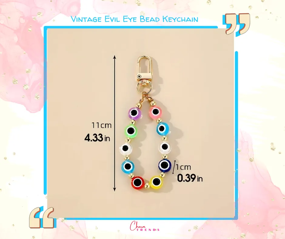 Vintage Ethnic Style Evil Eye Bead Keychain/phone charm🧿
