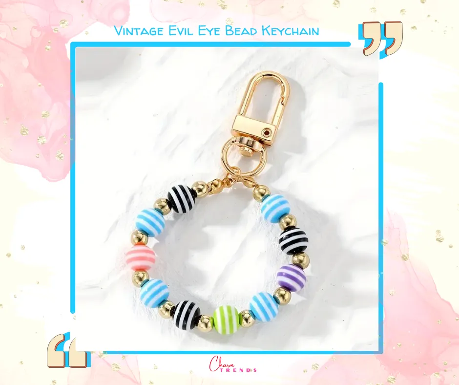 Vintage Ethnic Style Evil Eye Bead Keychain/phone charm🧿