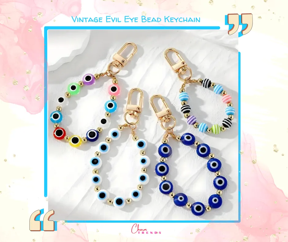 Vintage Ethnic Style Evil Eye Bead Keychain/phone charm🧿