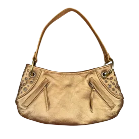 Y2K Golden Leather Shoulder Bag