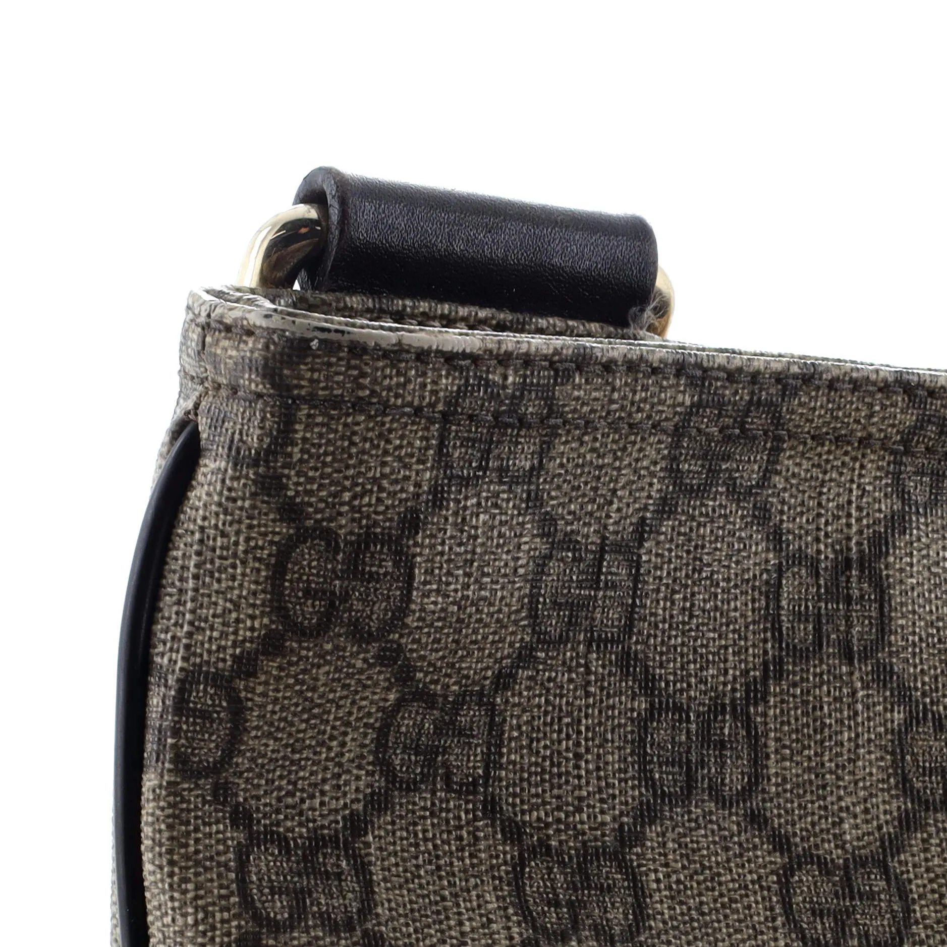 Zip Top Messenger Bag GG Coated Canvas Large