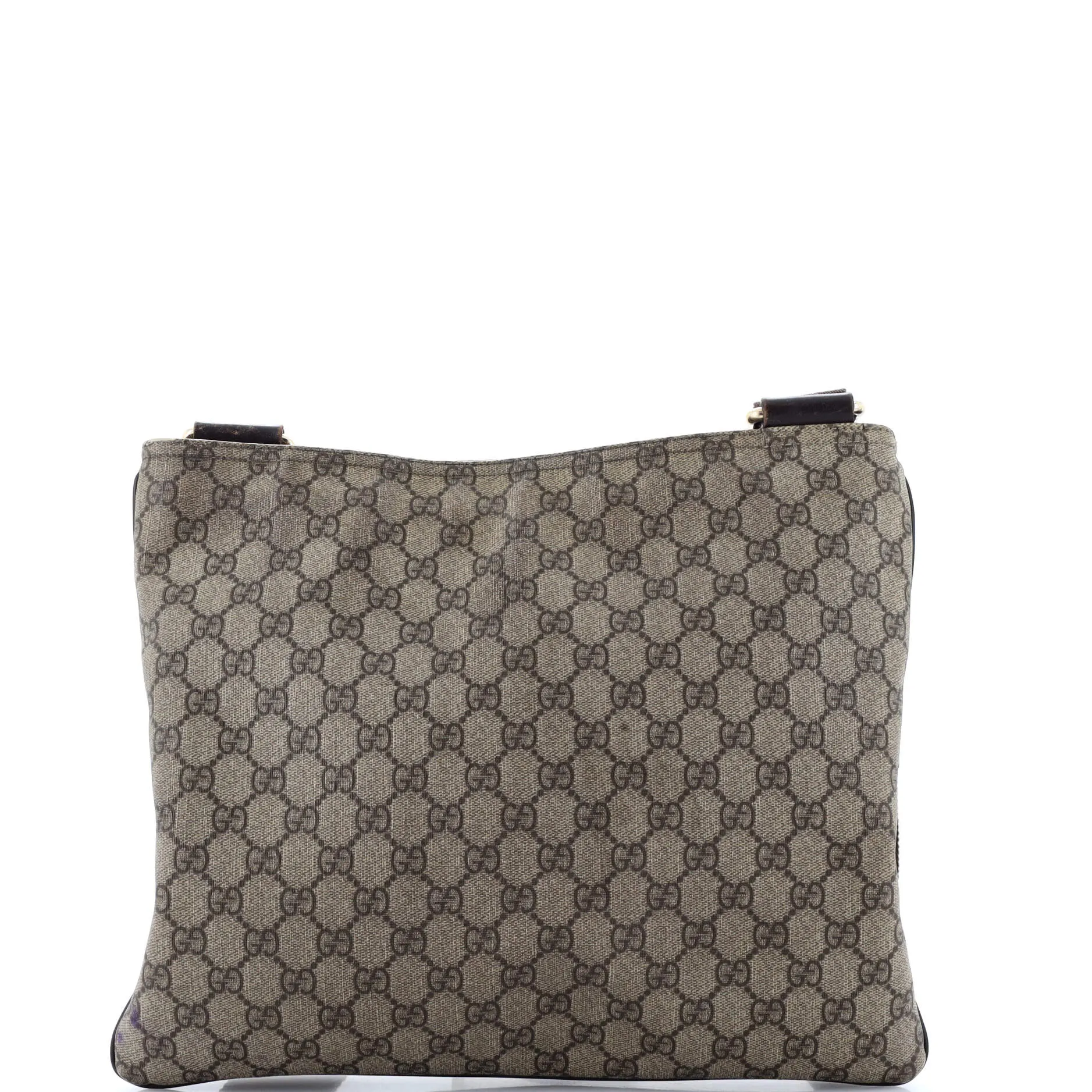 Zip Top Messenger Bag GG Coated Canvas Large
