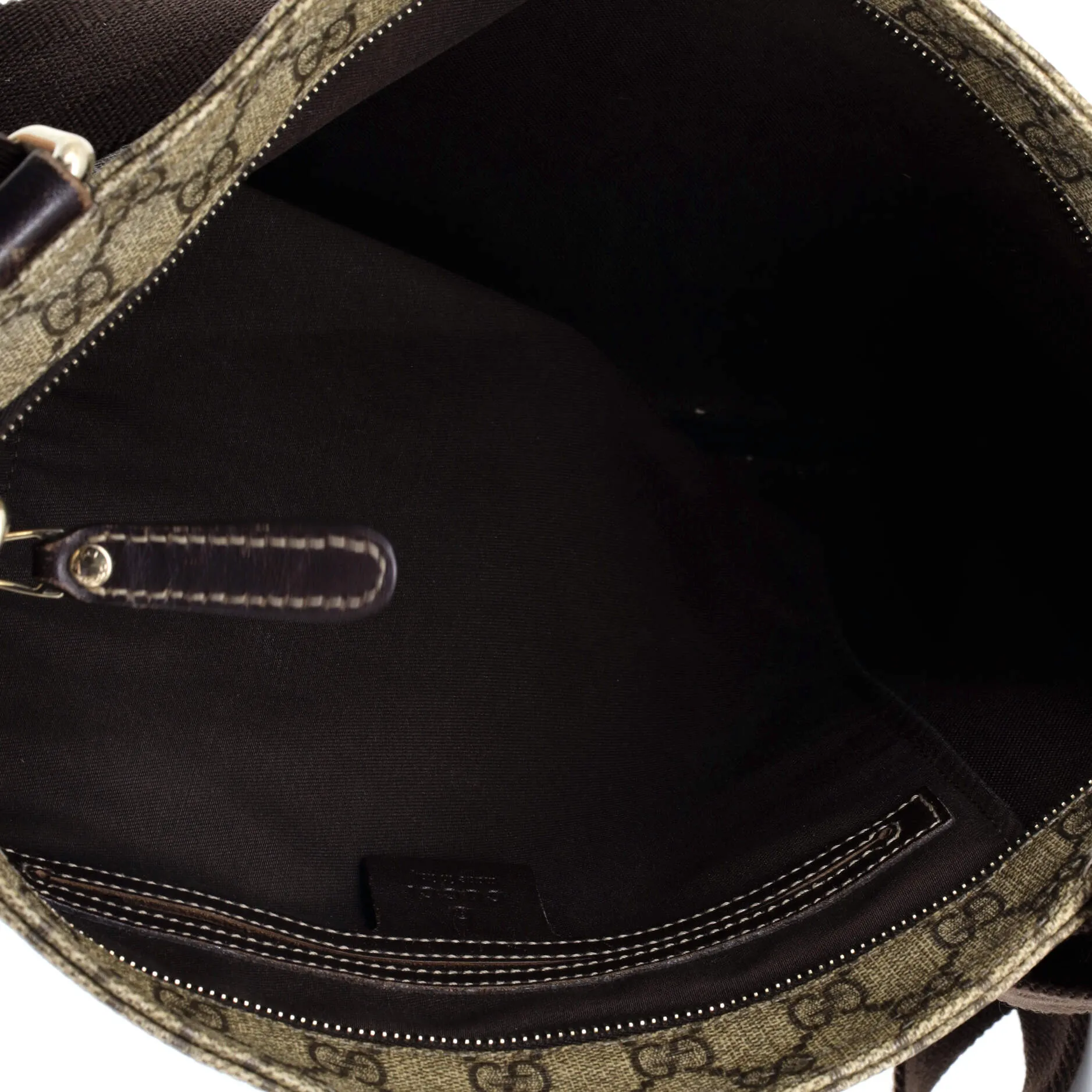 Zip Top Messenger Bag GG Coated Canvas Large